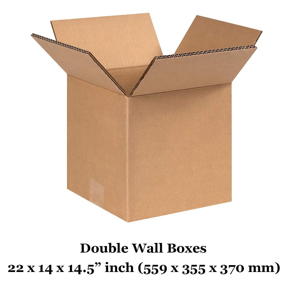 22" x 14" x 14.5" 565mm x 355mm x 370mm Double Wall Cardboard Boxes